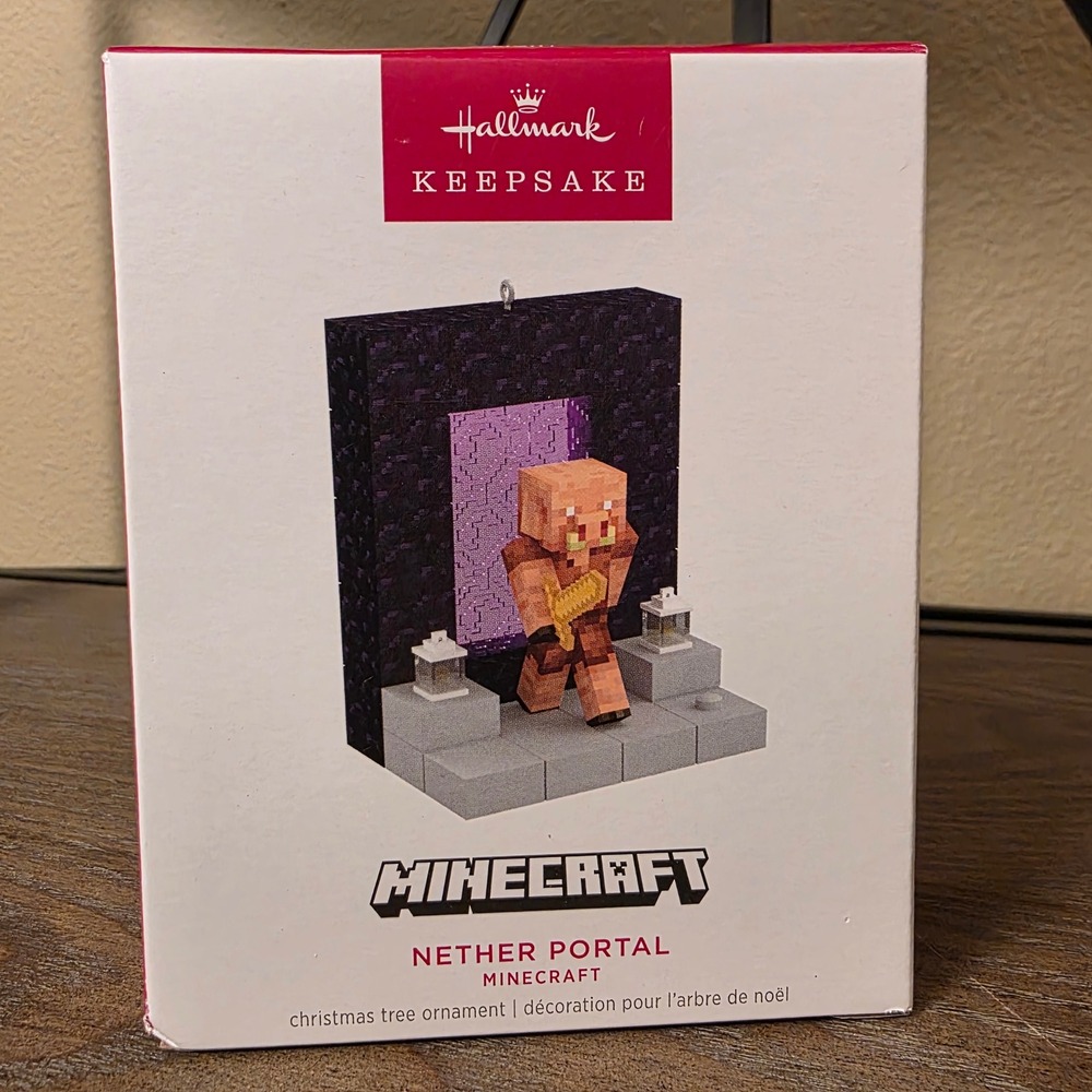 NIB Hallmark‎ Keepsake Minecraft Nether Portal Piglin Christmas Ornament 2024